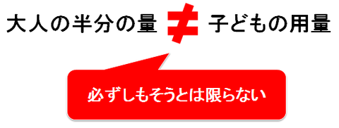 大人の半分量は子どもの量か