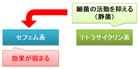 抗生物質の併用～殺菌と静菌の拮抗