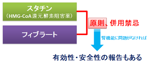 スタチンとフィブラートの併用