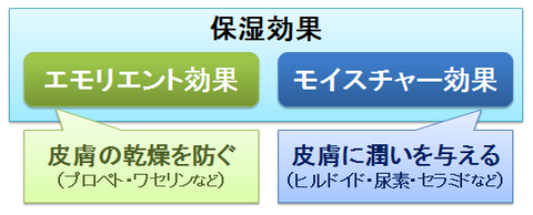 保湿効果の違い～エモリエントとモイスチャー