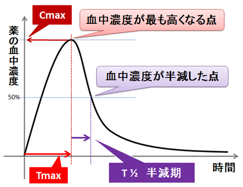 薬の血中濃度変化