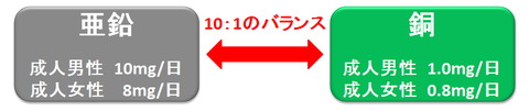 亜鉛と銅のバランス